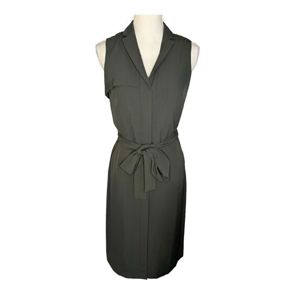 BANANA REPUBLIC Women's Size 2 Soft Stretchy Dark Green Collared Shirt Dress - Picture 1 of 6